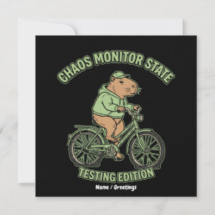 Grappige Capybara Chaos Monitor Staat Testeditie Kaart