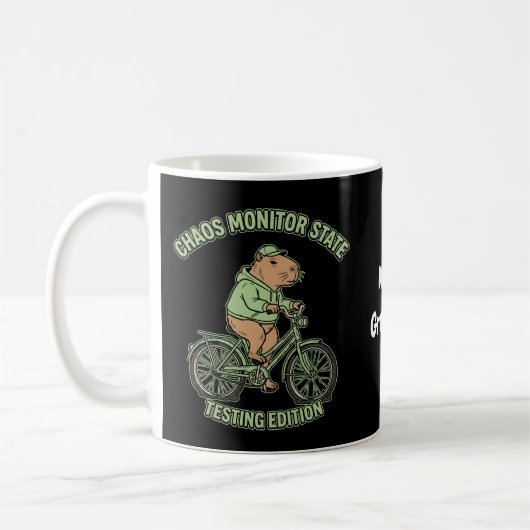 Grappige Capybara Chaos Monitor Staat Testeditie Koffiemok (Links)