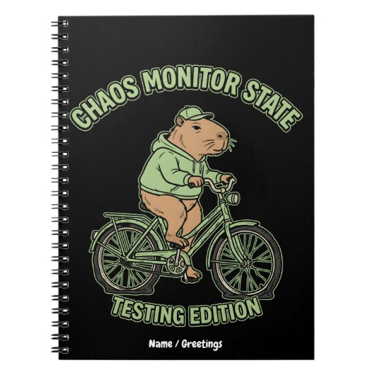 Grappige Capybara Chaos Monitor Staat Testeditie Notitieboek (Voorkant)