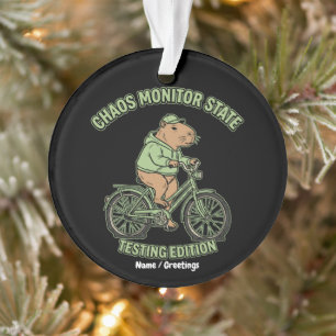 Grappige Capybara Chaos Monitor Staat Testeditie Ornament