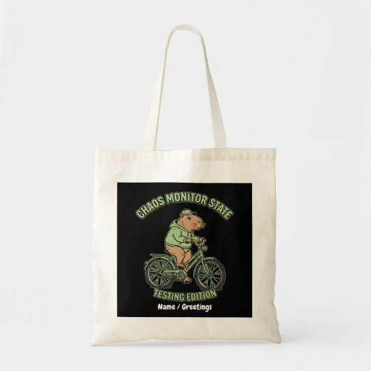 Grappige Capybara Chaos Monitor Staat Testeditie Tote Bag (Voorkant)