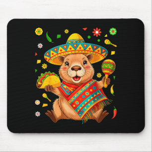 Grappige capybara cinco de mayo feest hoed tacoF Muismat