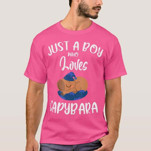 Grappige Capybara citeert gewoon een jongen die va T-shirt (Voorkant)
