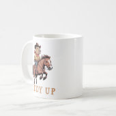 Grappige Capybara Cowboy Rijden Paard Giddy Up Koffiemok (Voorkant links)