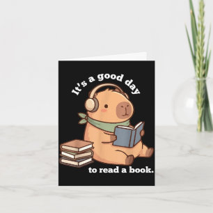 Grappige capybara die een boek leest schattig leze kaart