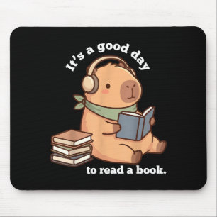 Grappige capybara die een boek leest schattig leze muismat
