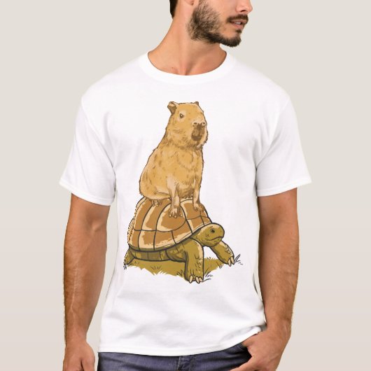 Grappige Capybara Dier Schildpad Schattige Capybar T-shirt (Voorkant)