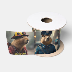 Grappige Capybara Fotocollage, Satijnen Lint