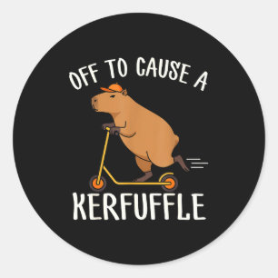 Grappige Capybara Gaat Op Pad Om Een Rel Te Veroor Ronde Sticker