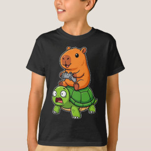 Grappige Capybara Gamer Die Geschokte Schildpad Be T-shirt