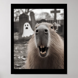 Grappige Capybara Geest Halloween Kostuum Capybara Poster