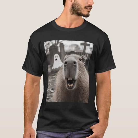 Grappige Capybara Geest Halloween Kostuum Capybara T-shirt (Voorkant)