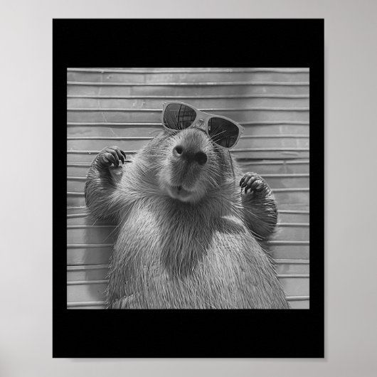 Grappige Capybara Gifts Cool Capybara Selfie Manne Poster (Voorkant)