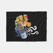 Grappige Capybara Grilling Achtertuin Barbecue voo Fleece Deken (Voorkant (Horizontaal))
