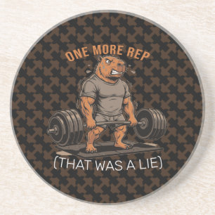Grappige Capybara Gym Nog Eén Herhaling Dat Was Ee Zandsteen Onderzetter