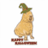 Grappige Capybara - Halloween Knaagdier Sticker (Voorkant)