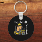 Grappige capybara heftruck gecertificeerd operator sleutelhanger (Voorkant)