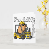 Grappige capybara heftruck gecertificeerde operato kaart (Gele Bloem)