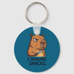 Grappige Capybara Ik Heb Snacks Nodig Mannen Vrouw Sleutelhanger