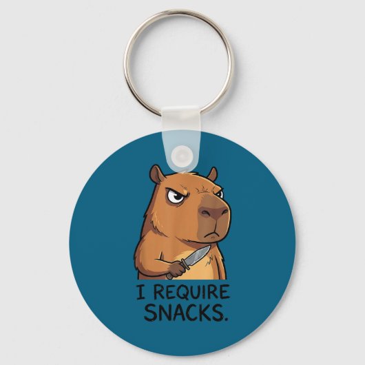 Grappige Capybara Ik Heb Snacks Nodig Mannen Vrouw Sleutelhanger (Voorkant)