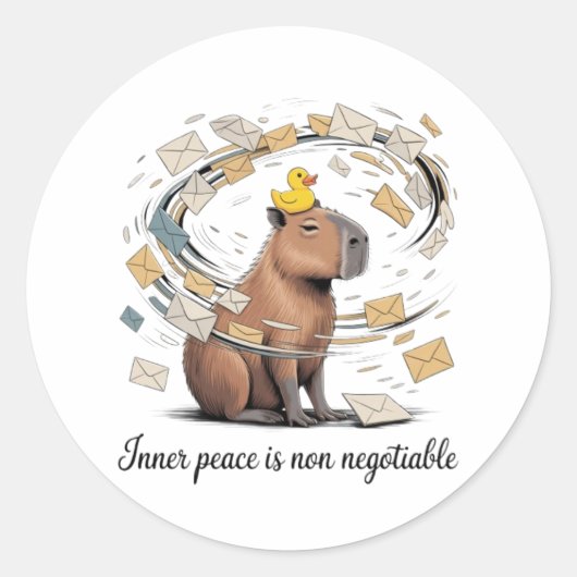 Grappige Capybara Innerlijke Vrede Sticker - Zen D (Voorkant)