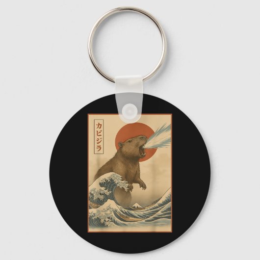Grappige Capybara Japanse golf Capyzilla jongens m Sleutelhanger (Voorkant)