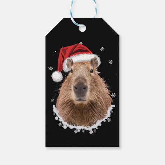 Grappige capybara kerst cadeaulabel (Achterkant)