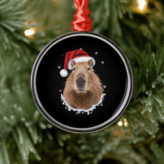 Grappige capybara kerst metalen ornament (Boom)