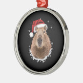 Grappige capybara kerst metalen ornament (Links)