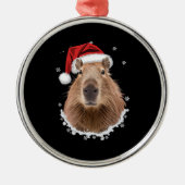 Grappige capybara kerst metalen ornament (Voorkant)