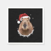 Grappige capybara kerst servet (Voorkant)