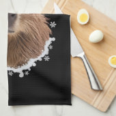 Grappige capybara kerst theedoek (Quarter Fold)