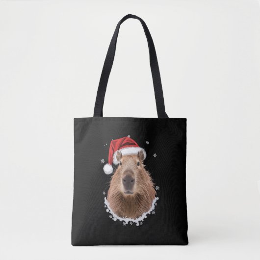 Grappige capybara kerst tote bag (Voorkant)