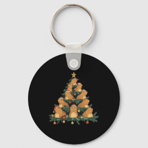 Grappige Capybara kerstboom Sleutelhanger