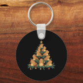 Grappige Capybara kerstboom Sleutelhanger (Voorkant)