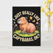 Grappige Capybara Kunst Voor Mannen Vrouwen Kinder Kaart (Gele Bloem)