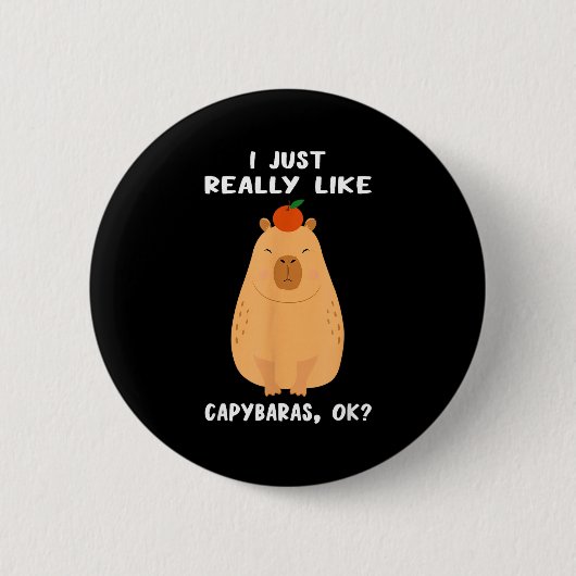 Grappige Capybara Kunst Voor Mannen Vrouwen Kinder Ronde Button 5,7 Cm (Voorkant)