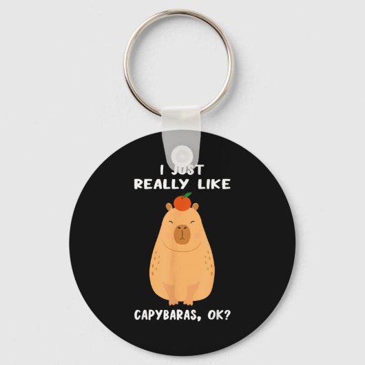 Grappige Capybara Kunst Voor Mannen Vrouwen Kinder Sleutelhanger (Voorkant)
