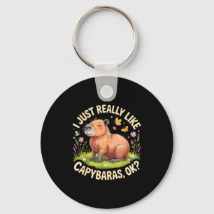 Grappige Capybara-kunst voor mannen vrouwen kinder Sleutelhanger