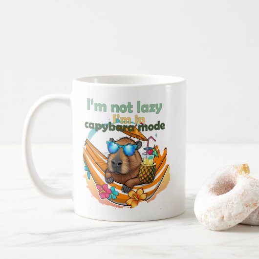 Grappige Capybara liefhebbers cadeau ,schattige Ca Koffiemok (Met donut)