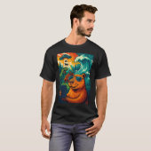 Grappige Capybara Meme Selfie Cartoon T-shirt (Voorkant volledig)