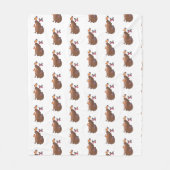 Grappige Capybara met Vlinder – Knagend Cute Dier Fleece Deken (Voorkant)