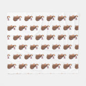 Grappige Capybara met Vlinder – Knagend Cute Dier Fleece Deken (Voorkant (Horizontaal))