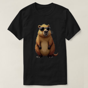 Grappige Capybara met zonnebril op T-shirt