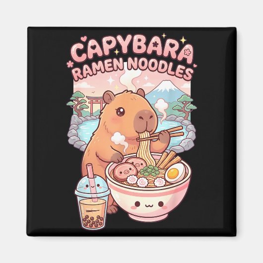 Grappige capybara noedel ramen kawaii capybara die magneet (Voorkant)