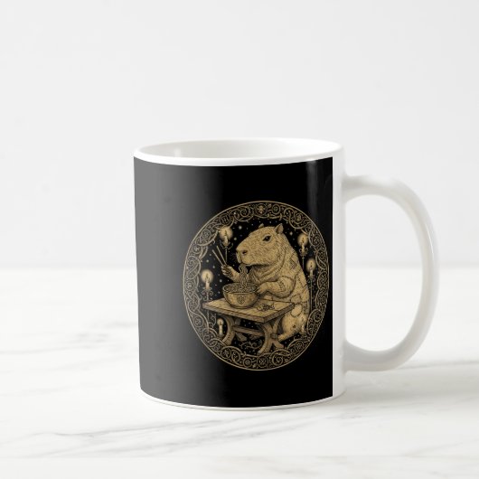 Grappige Capybara Oude Wereld Middeleeuwse Ramen F Koffiemok (Rechts)