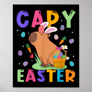 Grappige Capybara Paasdag Capy Paaseieren Capy Lo Poster
