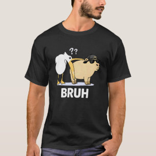 Grappige Capybara Pelikaan Zonnebril Bruh Ironisch T-shirt