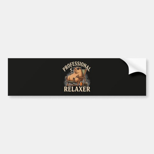 Grappige Capybara Professionele Ontspanner Bumpersticker (Voorkant)