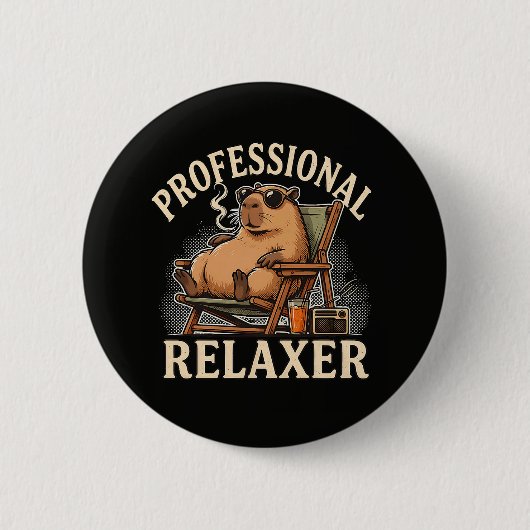 Grappige Capybara Professionele Ontspanner Ronde Button 5,7 Cm (Voorkant)
